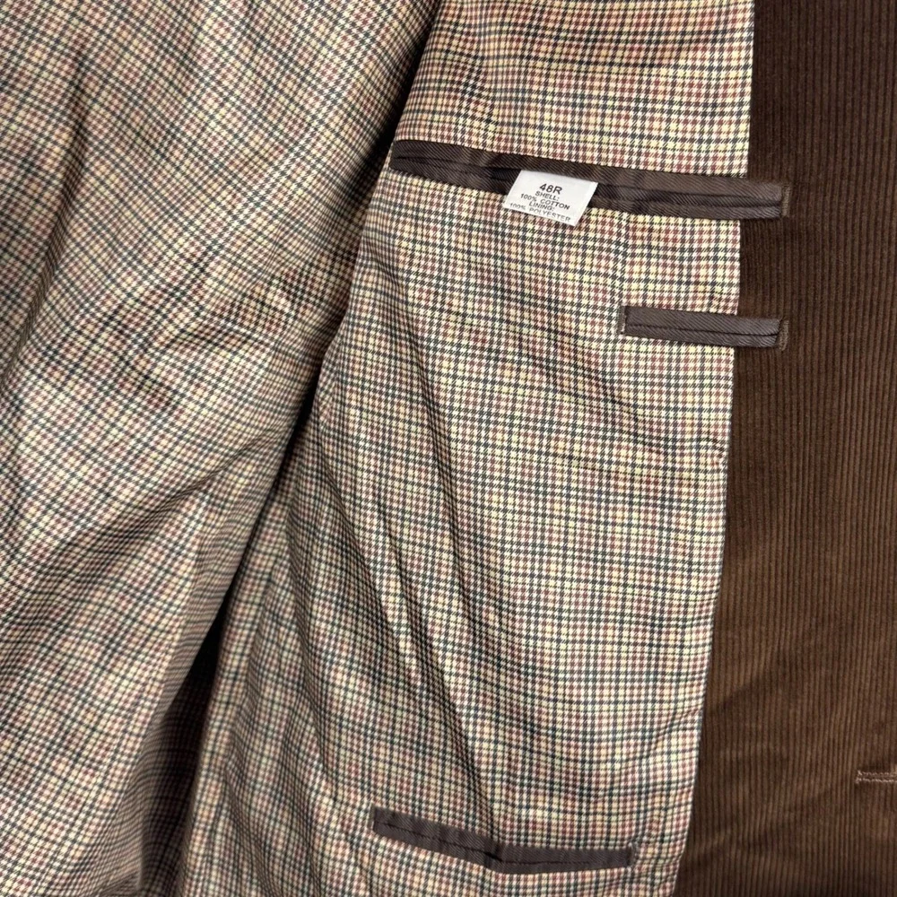 Saddlebred Mens 48R Brown Corduroy Sport Coat Two Button Blazer Formal Office‎